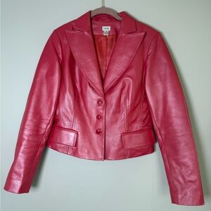 Cache Hot Pink Leather Blazer